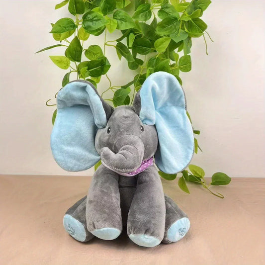 2025 Interactive Musical Elephant Plush Toy for Babies - Hide-and-Seek Game Gift