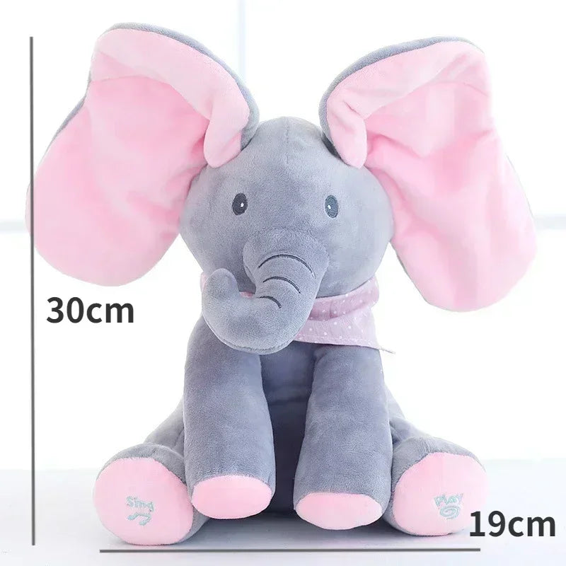 2025 Interactive Musical Elephant Plush Toy for Babies - Hide-and-Seek Game Gift